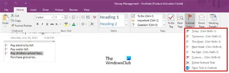 Image result for OneNote Assign Task in Outlook Tasks