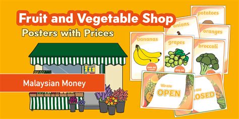 Malaysian Money - Fruit and Vegetable Shop - Fruit & Vegetable Posters with