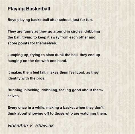 Sonnet Poems About Basketball