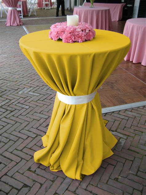 Yellow 36 Inches Cocktail Round Table Cloth - Wedding Tablecloths