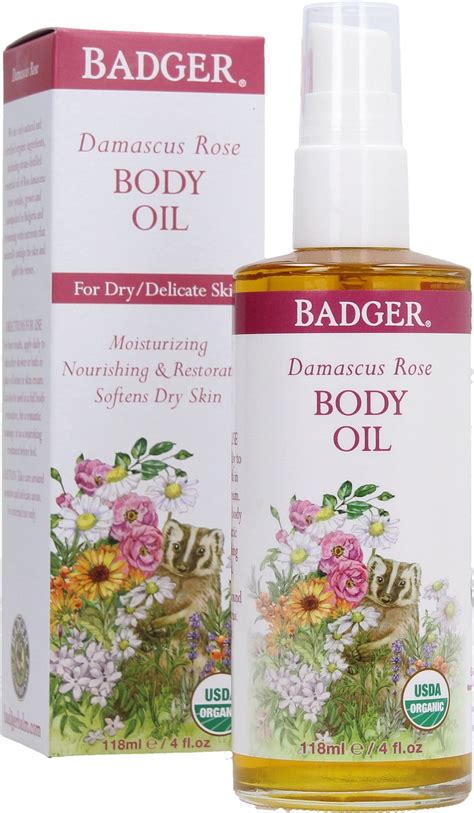 Badger Balm Damascus Rose Antioxidant Body Oil, 118 ml - Ecco-Verde Ireland