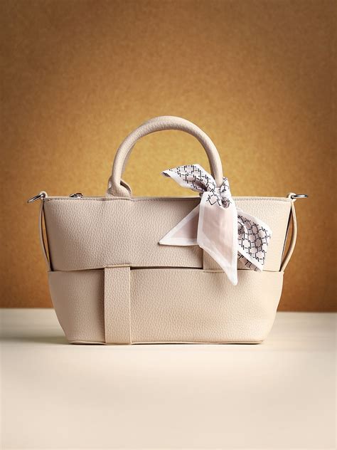 Haute Sauce Women's The Interweave Hand Bag For Casual Wear | Ecru ...