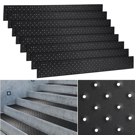 8 Pcs 30 x 3.75 Inch Non Slip Aluminum Stair Tread Metal Stair Outdoor ...