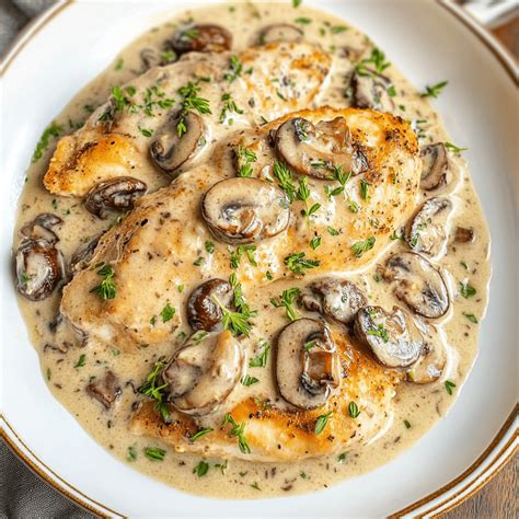 Creamy Mushroom Asiago Chicken: Easy Weeknight Meal | Delectable Meal