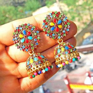 Flipkart.com - Buy Syfer Kundan Jhumka Earrings for Girl & Women Square ...