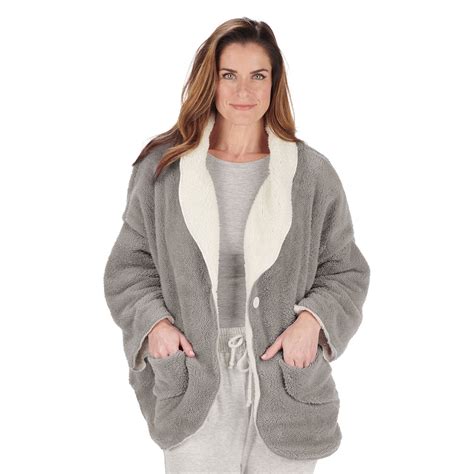 Catalog Classics Womens Bed Jacket with Pockets, Fleece Bed Jackets ...