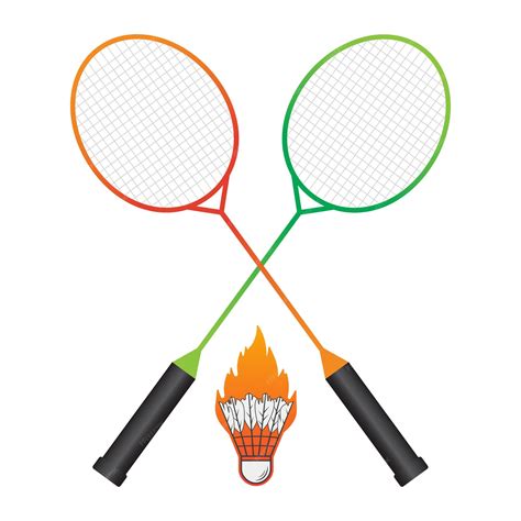 Premium Vector | Badminton Fire Vector Badminton Vector Cork Badminton illustration Racket ...