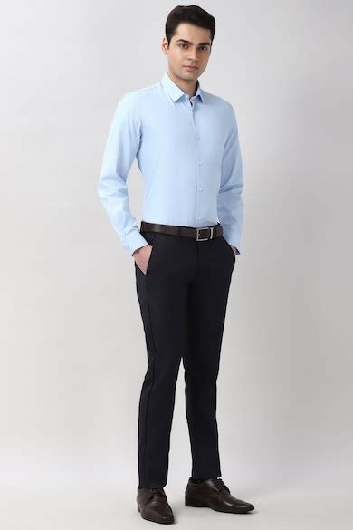 Buy Men Light Blue Slim Fit Full Sleeves Formal Shirt Online - 40062079 ...