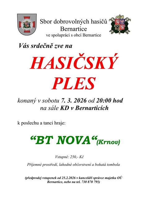 Hasičský ples 2026, Bernartice (Jeseník District), Sumperk , 7 March ...