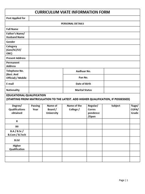 Image result for Curriculum Form