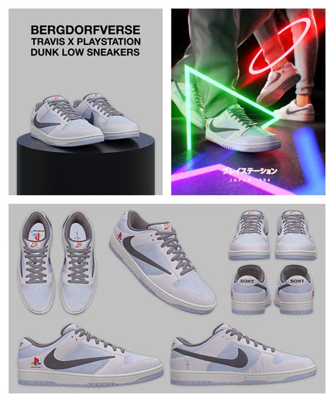 Bergdorfverse - Travis x Playstation Dunk Low Sneakers Hey...