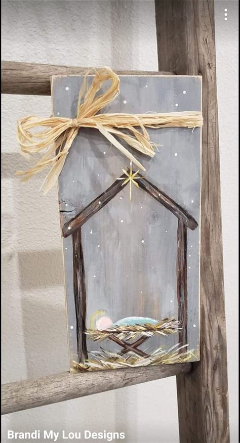 Handmade Nativity Scene Painting