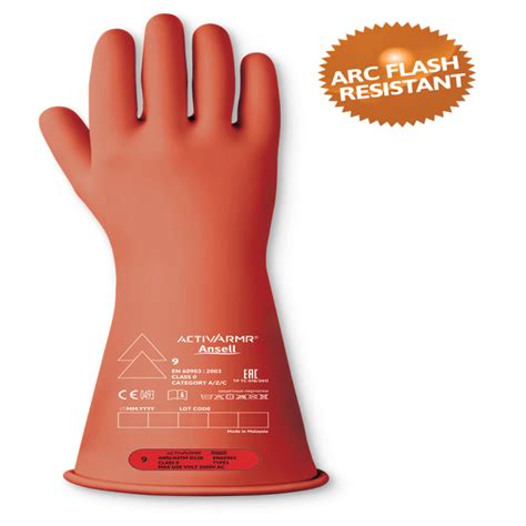 RIG014R120 Ansell | Ansell RIG014R Red Latex Electrical Safety ...