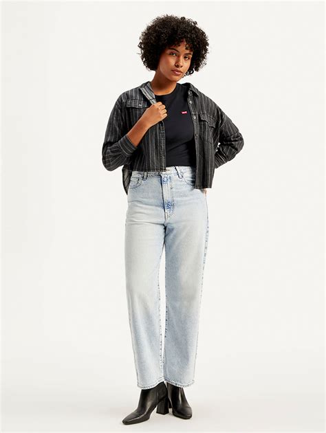 Women's Light Blue Ribcage Straight Ankle Fit High Rise Jeans – Levis ...