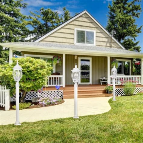 LamQee White Hardwired LED Post light in the Complete Post Lights ...