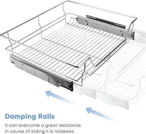Buy Storage Basket Drawer, Heavy Duty Wire Frame Sliding Cabinet ...