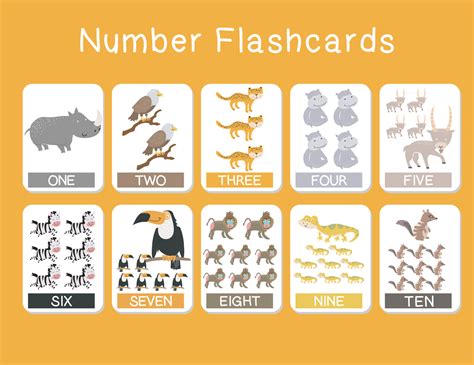 linda número tarjetas didácticas con animales colocar. Inglés contando ...