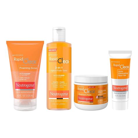 Neutrogena Rapid Clear Acne Face Pads (Pack of 3) - 2% Salicylic Acid ...