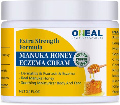 Crema de eccema de miel de Manuka, crema de eczema para adultos y adolescentes, crema de ...