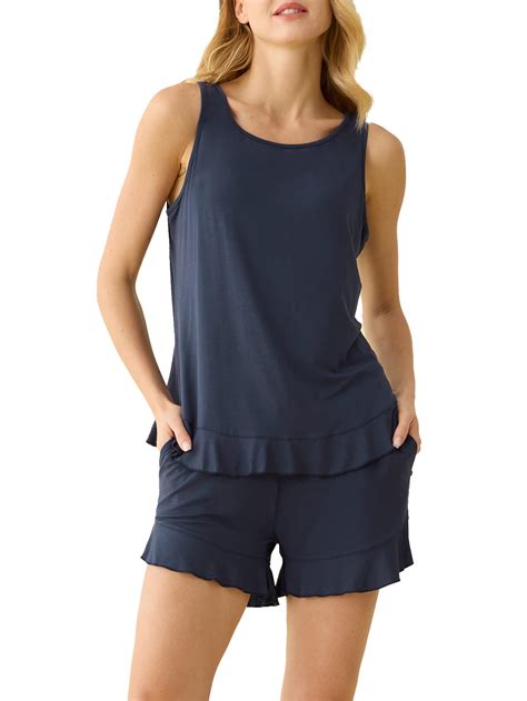 Women's Bamboo Viscose Pajama Set 2 Piece Sleepwear Ruffled Loungewear ...