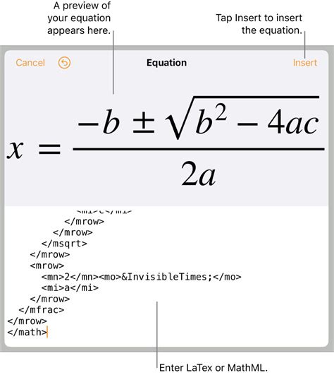 Add mathematical equations in Pages on iPad - Apple Support (IN)