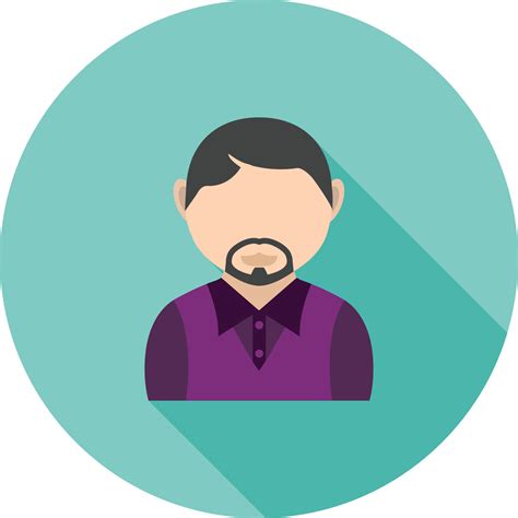 Man in French Goatee Flat Long Shadow Icon 11232569 Vector Art at Vecteezy