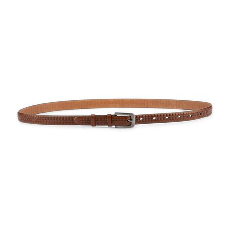 Buy Cognac Embossed Thin Leather Belt - Unique Design ...