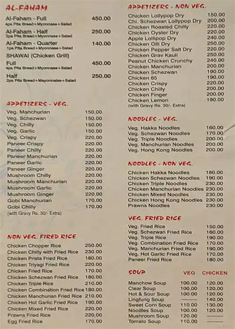 Menu at Alfaham Grill Corner, Mumbai