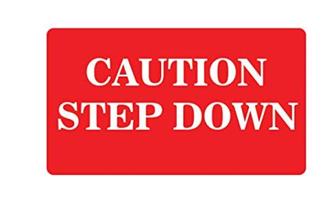 VVWV Caution Step Down Sign Sticker for Public Private Hospital Clinic ...