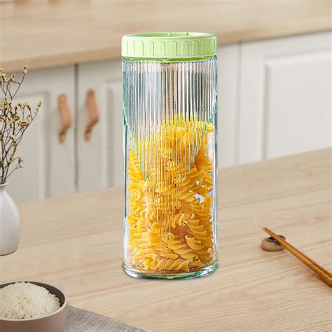 Glass Food Storage Containers with Lids, Leak Proof Airtight Kitchen Canisters for Spices ...
