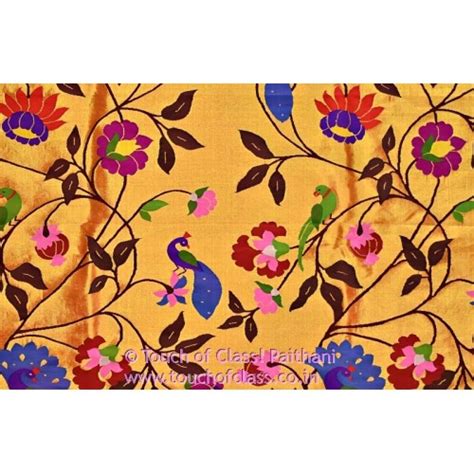 Exclusive All Over Brocade Paithani Golden Yellow Silk-Silk