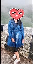 Buy StyleStone (3323DnmCrossBtnDrsS Women's Denim Dress with V Neck ...