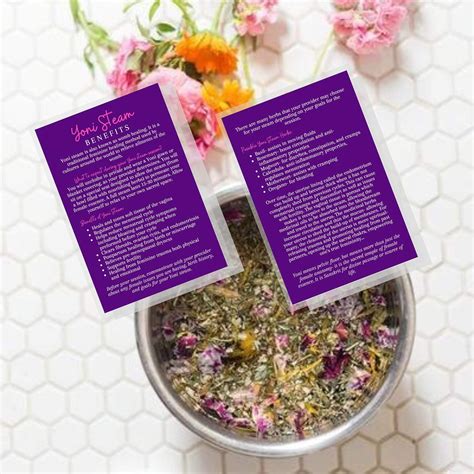 Yoni Steam Benefits Infocards Paquete de 30 Tamaño de postal grande de 4 x 6 pulgadas Morado con ...