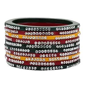 Buy Sukriti Rajasthani Multi Color Lac Bangles for Women - Set of 10 ...