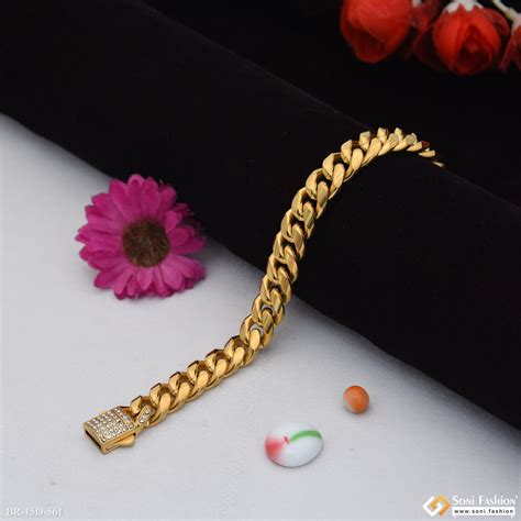 Golden Color Stainless Steel Cuban Link Bracelet for Men - Style D561 ...