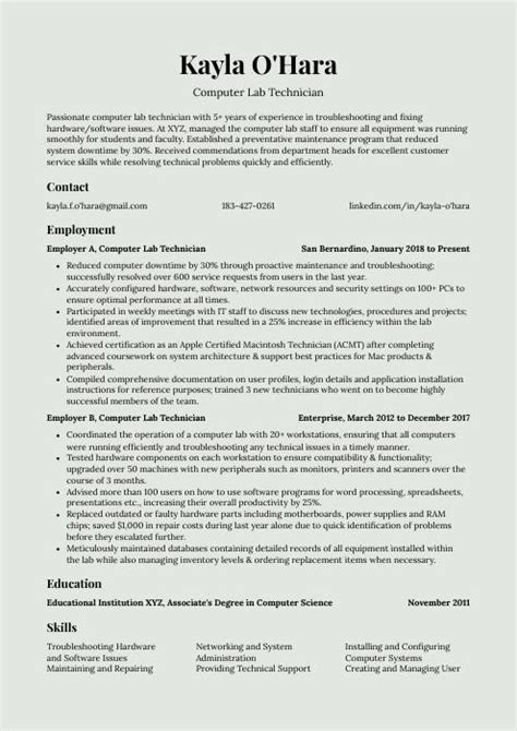 Image result for Computer Lab Assistint Resume
