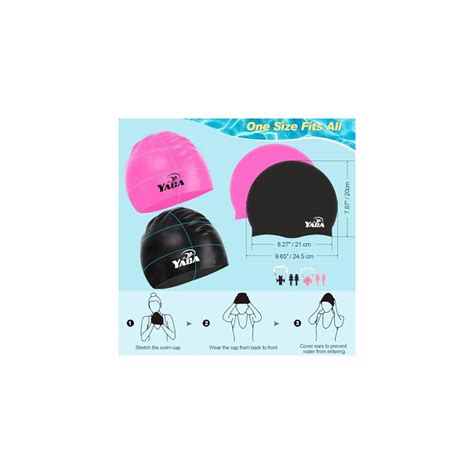 YACA Swim Cap for Women Men, 2 Pack Silicone Adult India | Ubuy