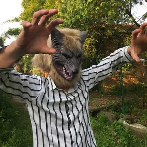 Wolfman Face Mask for Halloween Costume Parties, Wolf Mask Prop for ...