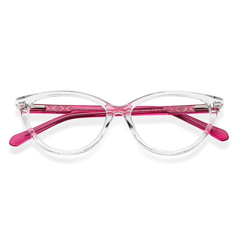Buy Kids Glasses: Transparent Pink Full Rim Cat Eye Kids 5-8 yrs ...