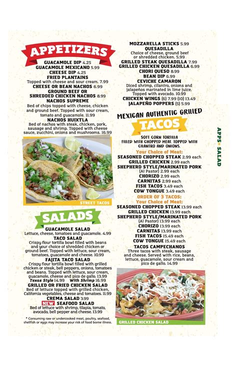 Menu - Chiapas Mexican Grill OH