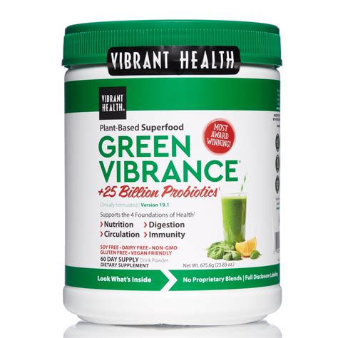 Vibrant Health, Green Vibrance, Vegan Superfood Powder, 60 Servings ...