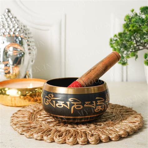 Buy Tibetan Singing Musical Bowl Black Online in India - Mypoojabox.in