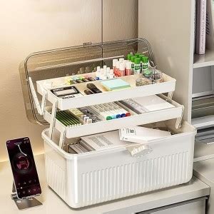 HOUSE OF QUIRK Multifunctional Storage Box Portable Plastic Organizer ...