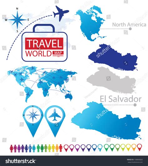 Republic El Salvador North America World Stock Vector (Royalty Free ...