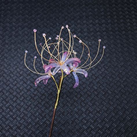 Handmade Blue Purple Lycoris Flower Hair Pin Blue Purple Spider Lily ...