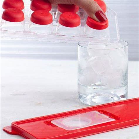 Silicone 12 Ice Cubes Tray with Removable Non-Spill Lid Easy to Pour ...