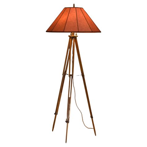 Architect Surveyor Tripod Floor LAMP in Oak and Brass Engineering ...