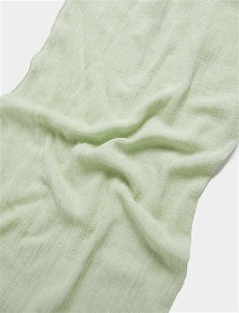 Buy Linen Blend Textured Scarf at Marks & Spencer