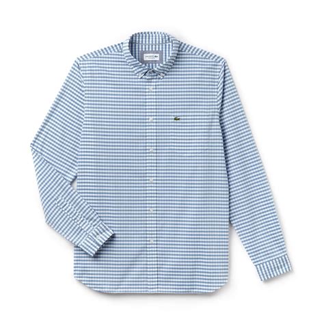 Men's Regular Fit Mini Check Cotton Poplin Shirt - Heren - Nieuw 2026 ...