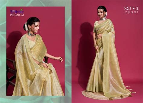 Sethnic Satva Dense Self Zari Work Organza Saree Collection